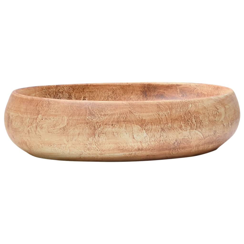 Lavoar de blat, maro deschis, 59x40x15 cm, ceramica, oval