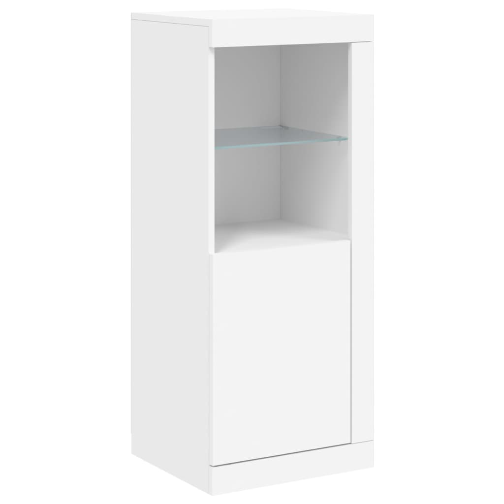 Servanta cu lumini LED, 3 buc., alb, lemn prelucrat — imaginea 8