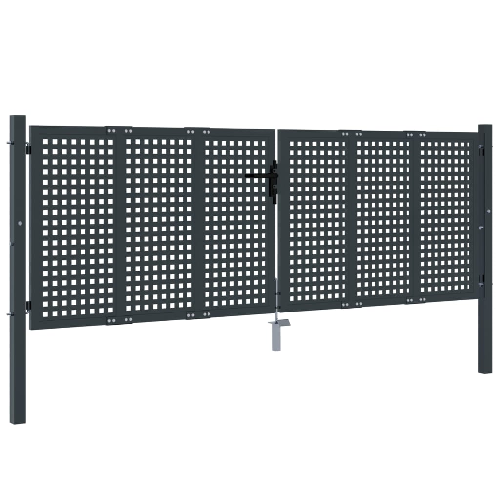 Poarta pentru gradina, antracit, 300x125 cm, otel