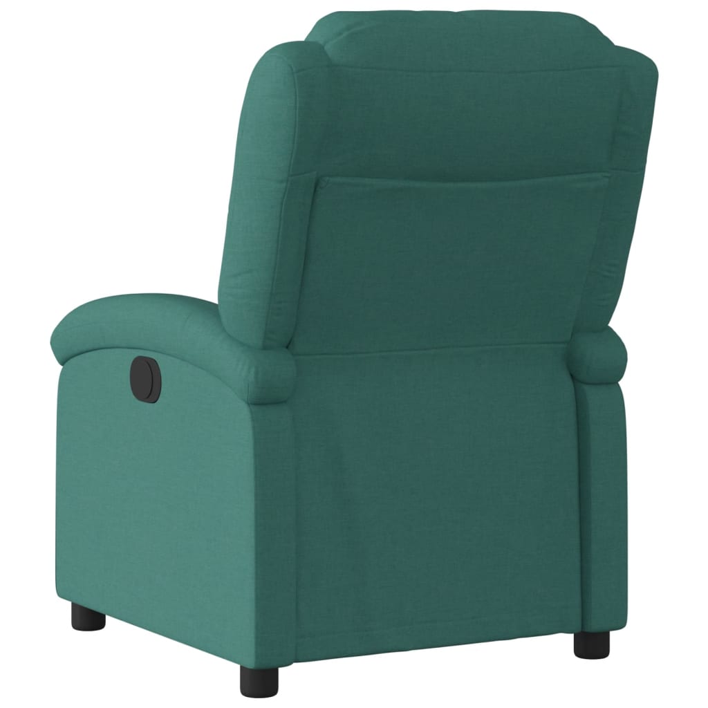 Fotoliu rabatabil electric, verde inchis, material textil — imaginea 4