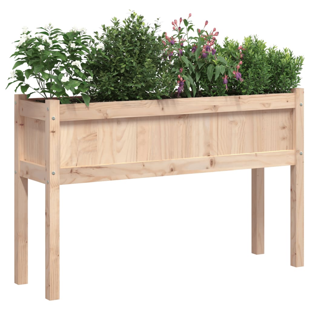 Jardiniera de gradina cu picioare 110x31x70cm lemn masiv de pin — imaginea 4