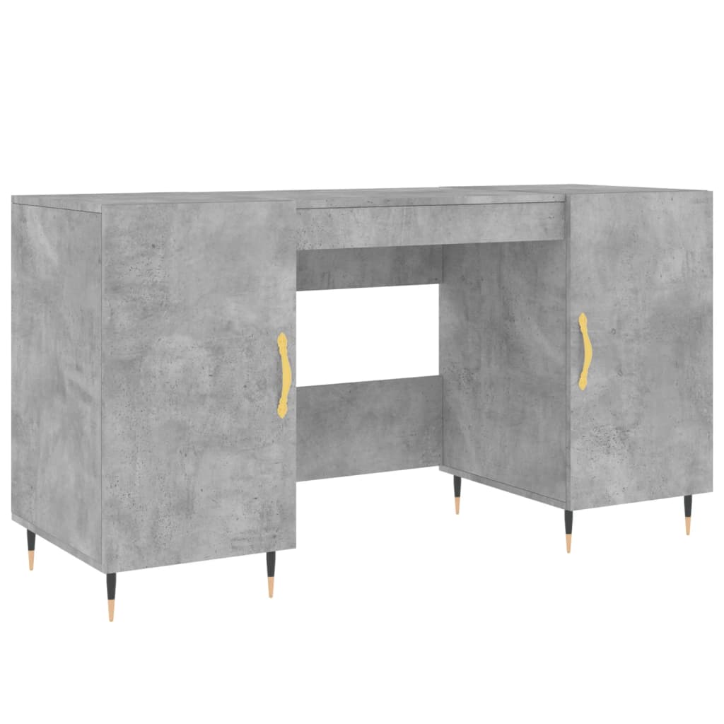 Birou, gri beton, 140x50x75 cm, lemn compozit