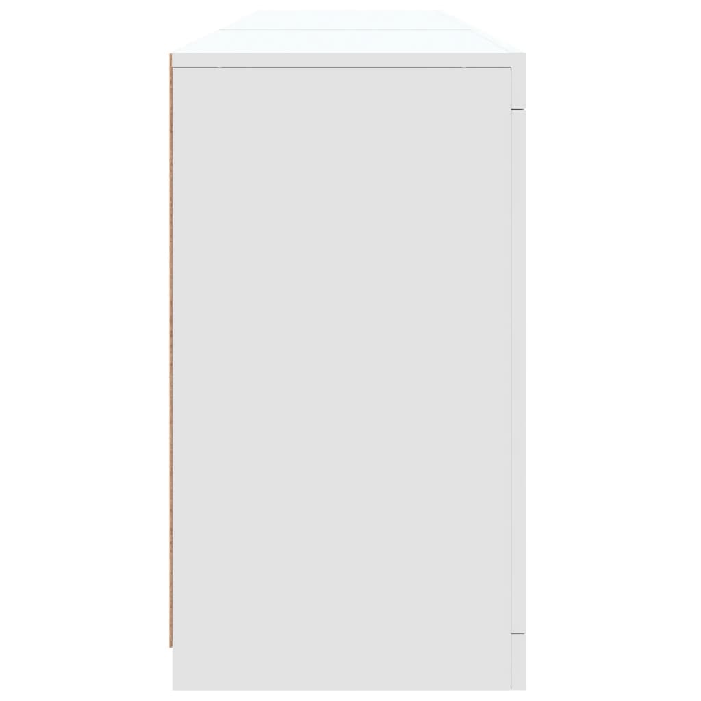 Servanta cu lumini LED, alb, 162x37x67 cm — imaginea 8