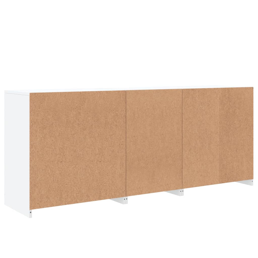 Servanta cu lumini LED, alb, 162x37x67 cm — imaginea 9