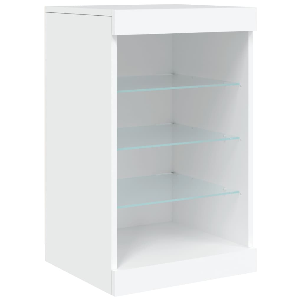 Servanta cu lumini LED, alb, 162x37x67 cm — imaginea 12