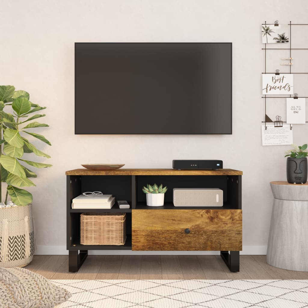 Dulap TV 80x33x46 cm, lemn masiv de mango si lemn prelucrat — imaginea 2