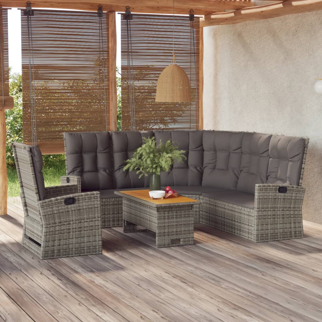 Set mobilier de gradina cu perne, 3 piese — imaginea 2