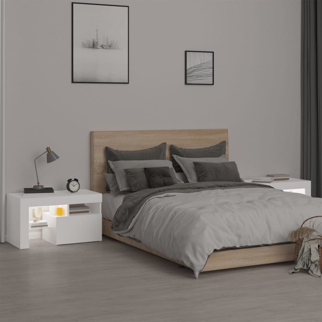 Noptiere cu lumini LED, 2 buc — imaginea 4