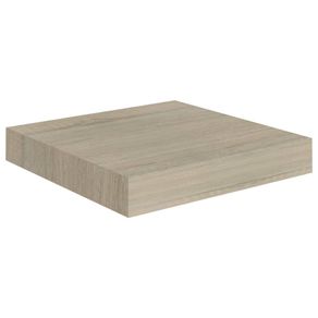 Raft de perete suspendat Alb foarte lucios Raft de perete suspendat, stejar, 23x23,5x3,8 cm, MDF