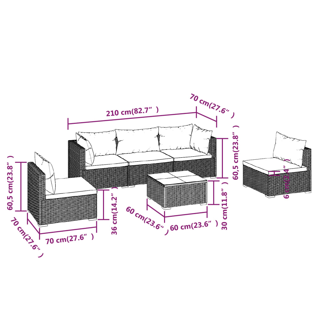 Set mobilier de gradina cu perne — imaginea 9