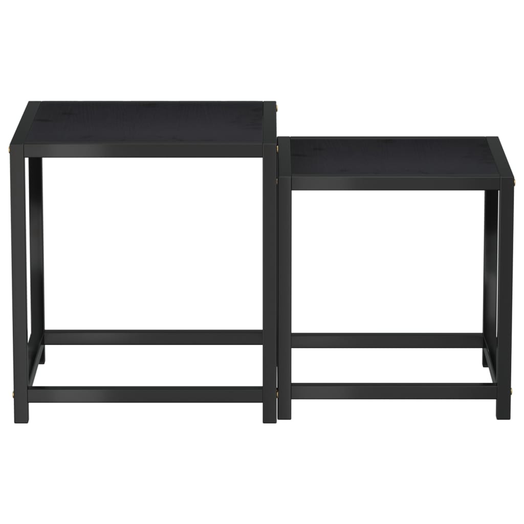 Mese de ceai, 2 buc., negru, MDF — imaginea 3