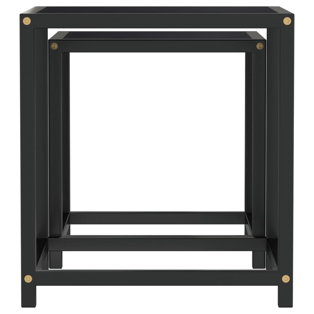 Mese de ceai, 2 buc., negru, MDF — imaginea 4