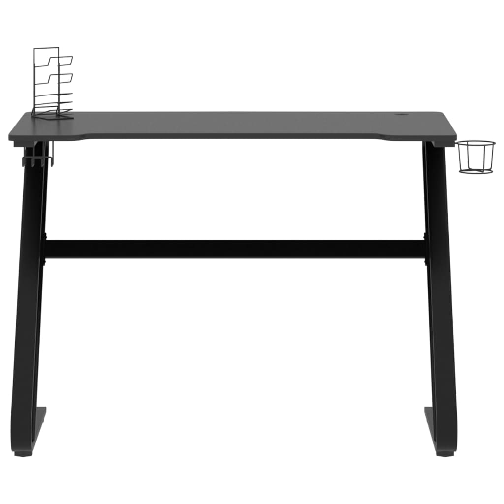 Birou de gaming cu picioare in forma de ZZ, negru — imaginea 3