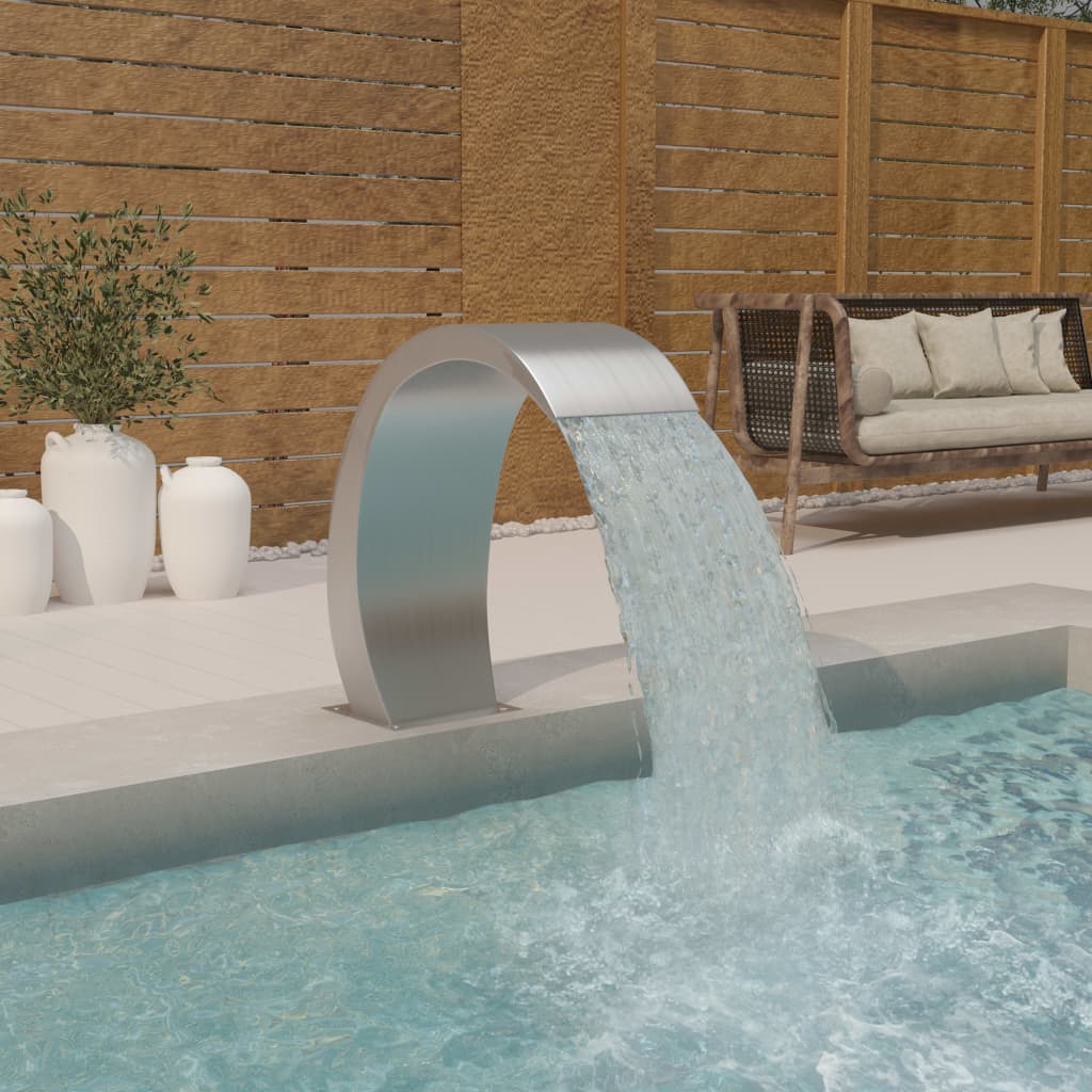 Fantana de piscina cu LED, 22x60x70 cm, otel inoxidabil 304, model - imagine 2