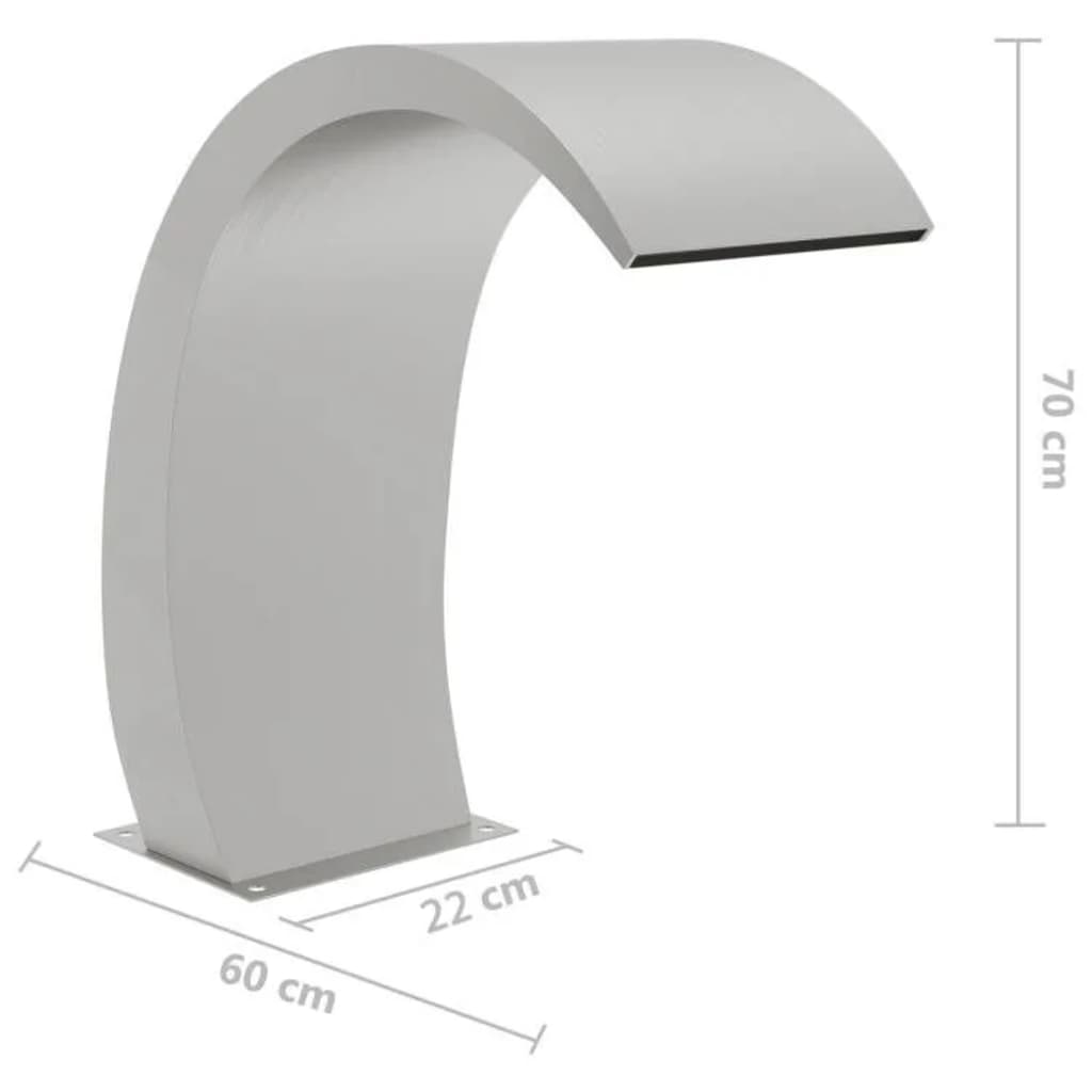 Fantana de piscina cu LED, 22x60x70 cm, otel inoxidabil 304, model - imagine 10