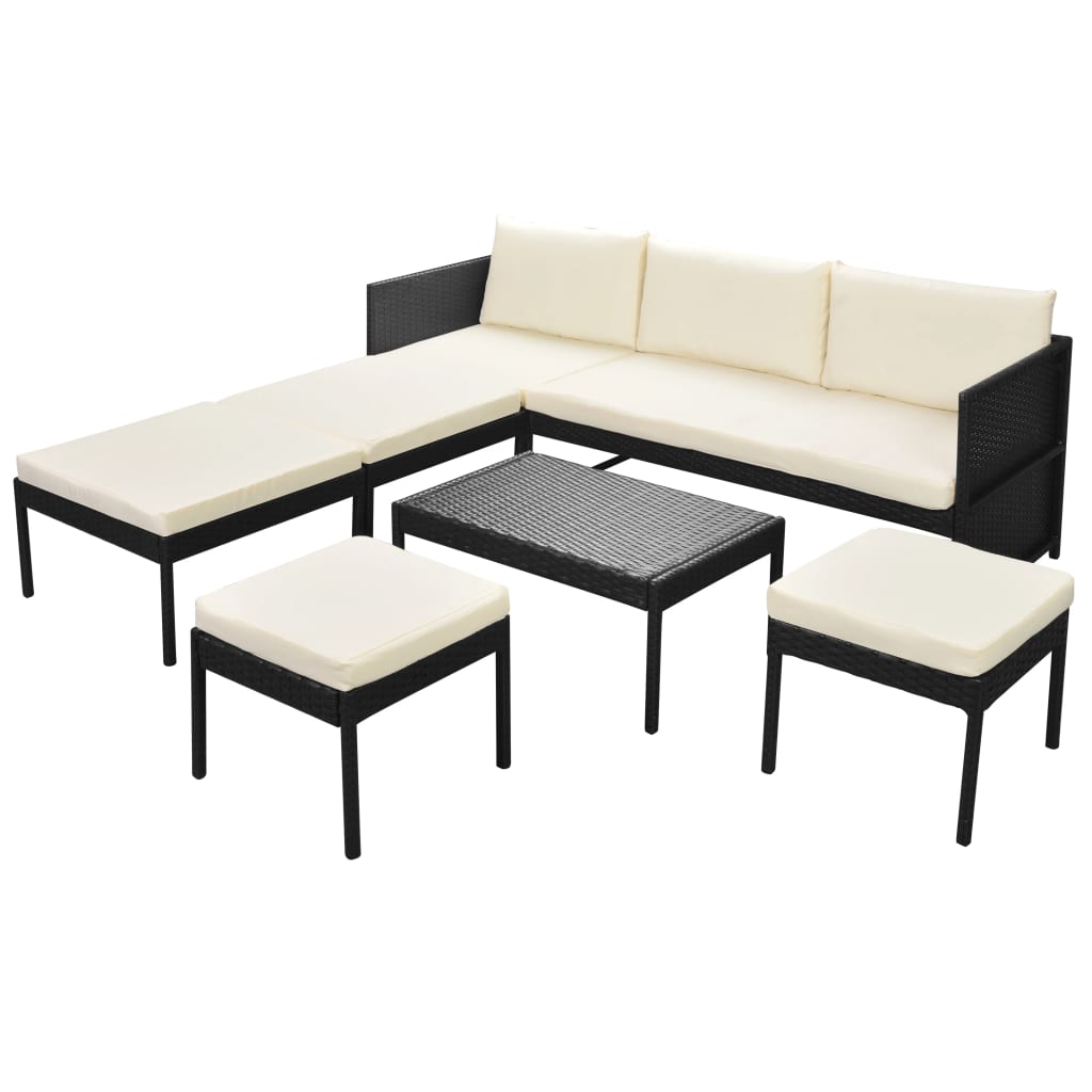 Set mobilier de gradina cu perne, 6 piese