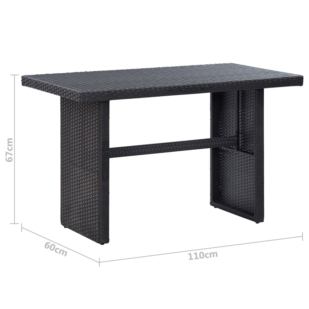 Set mobilier de gradina cu perne, 3 piese, negru, poliratan — imaginea 9