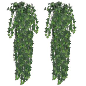 Tufis de iedera artificiala, 2 buc., verde, 90 cm