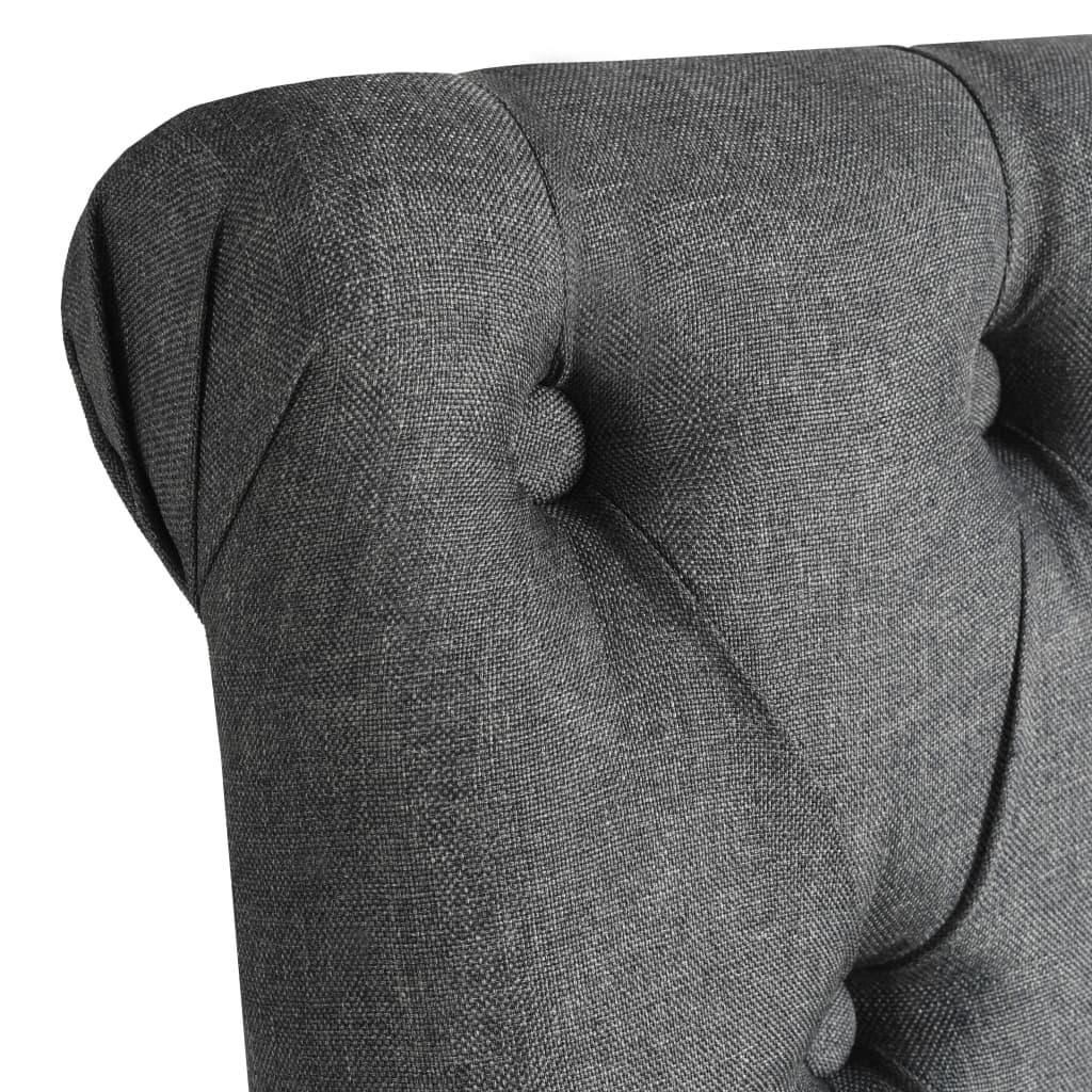 Scaune de bucatarie, 2 buc., gri inchis, material textil — imaginea 5