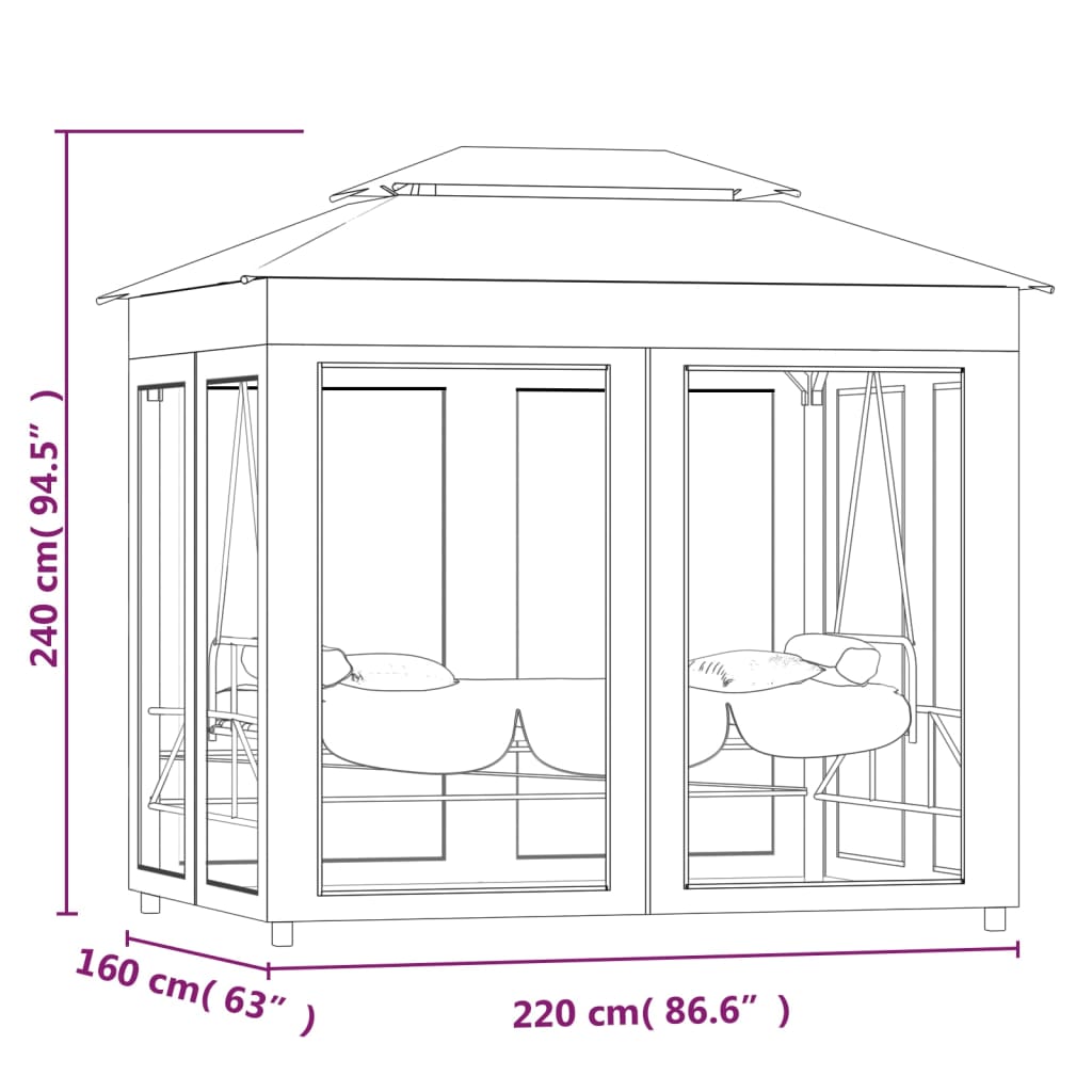 Balansoar extensibil cu pavilion - 5 | YEO