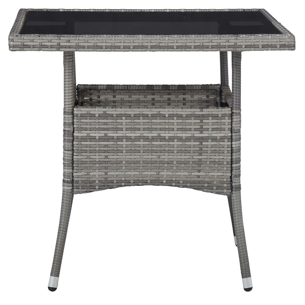 Set mobilier gradina, 5 piese, gri, poliratan — imaginea 4