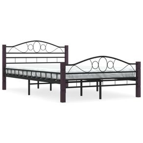 huse pat cu elastic 140/200 Cadru de pat, negru, 140 x 200 cm, metal