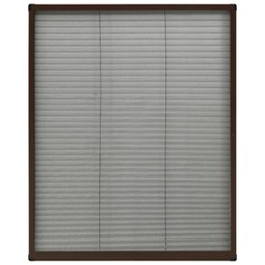 Fereastra cu ecran de insecte plisat Plasa insecte plisse pentru ferestre, maro, 80x100 cm, aluminiu