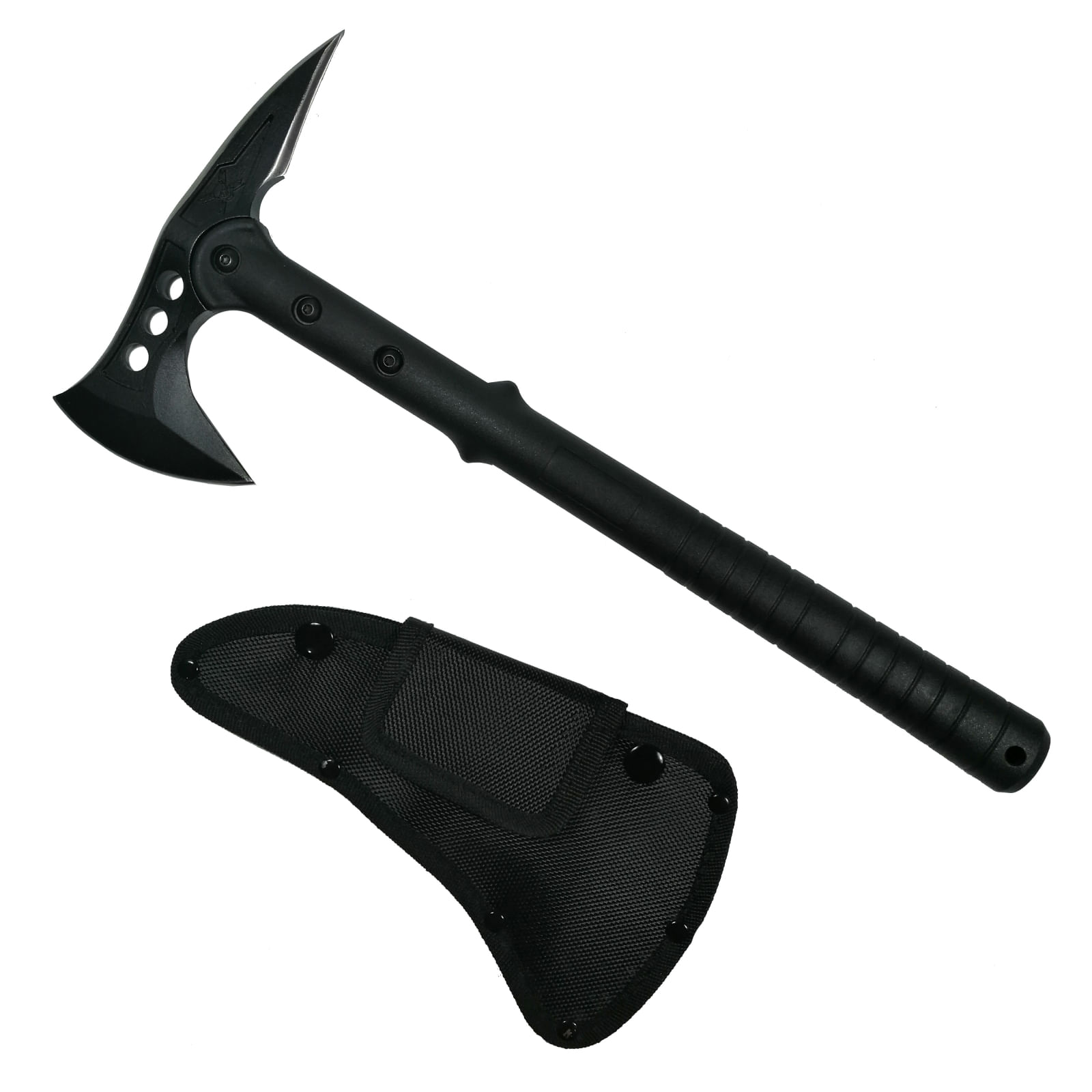 Set Topor Pirate Skull, 39 cm si Cutit Bohemian Blade, 23 cm, IdeallStore®, otel inoxidabil,  teaca inclusa