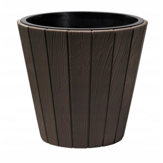 Ghiveci decorativ de flori, rotund, maro, 40/54 l, 48.8 x 45.7 cm, Woode