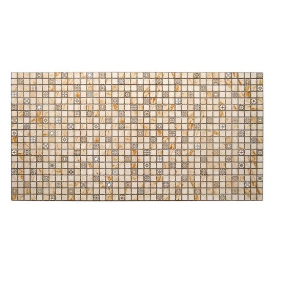 Panou decorativ, PVC, model mozaic, nuante portocaliu murdar, 96 x 48.5 cm
