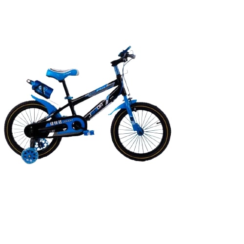 Bicicleta Go kart Colors 20 inch , intre 5-9 ani, roti ajutatoare silicon ,aparatoare si suport cu bidon apa, albastru