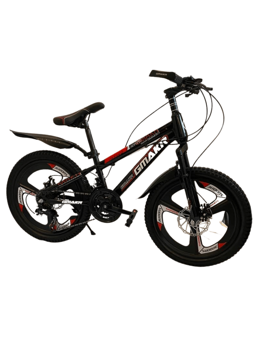 Bicicleta Go Kart 20 inch pentru copii 7-10 ani , Janta aluminiu 3 spite, frana disc ,21 viteze, negru/rosu