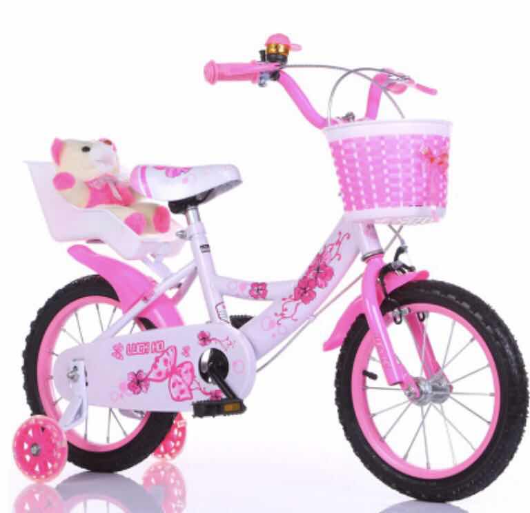 Bicicleta Go kart,model Ary Bear, alb cu roz 18 inch pentru fetite cu intre 5-9 ani - 4 | YEO