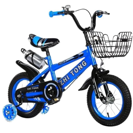 Bicicleta Goo Kart Sport albastra16 inch cu intre 4-7 ani,roti ajutatoare silicon cu luminite,aparatoare,sonerie - 2 | YEO