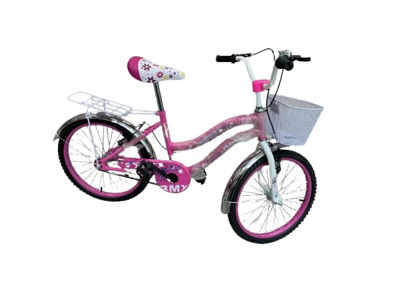 Bicicleta Go Kart Caraiman 20 inch pentru fetite cu intre 5-9 ani, aparatoare noroi, sonerie,cric roz