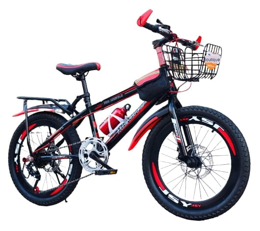 Bicicleta Go Kart Super Sport 20 inch 6 viteze, 5-9 ani, frana disc, borseta,bidon apa, negru/rosu