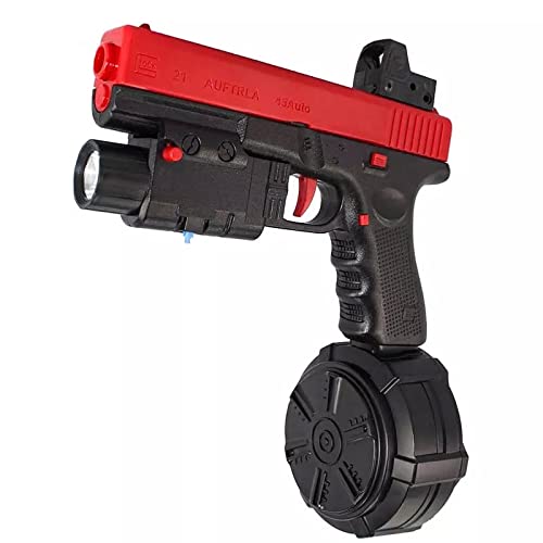 Pistol electric rosu Go Kart cu bile de hidrogen de gel ,lumina tip laser si ochelari pentru protectie