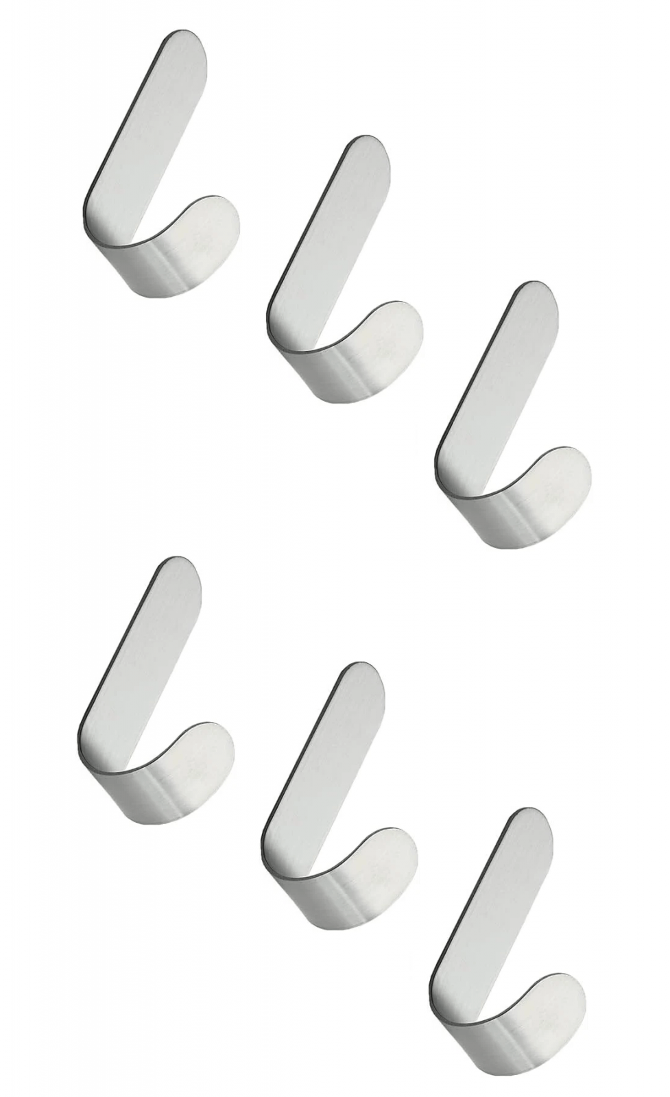 Cuier Autoadeziv din Otel Inoxidabil Multifunctional Tip Agatatoare Glixicom 6 Bucati Argintiu — imaginea 8