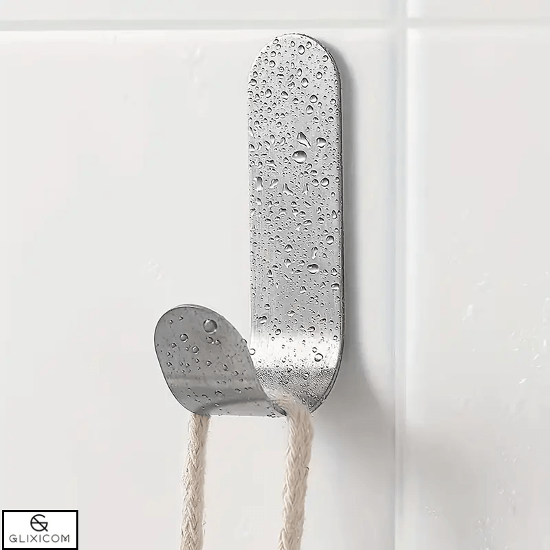 Cuier Autoadeziv din Otel Inoxidabil Multifunctional Tip Agatatoare Glixicom 6 Bucati Argintiu — imaginea 9
