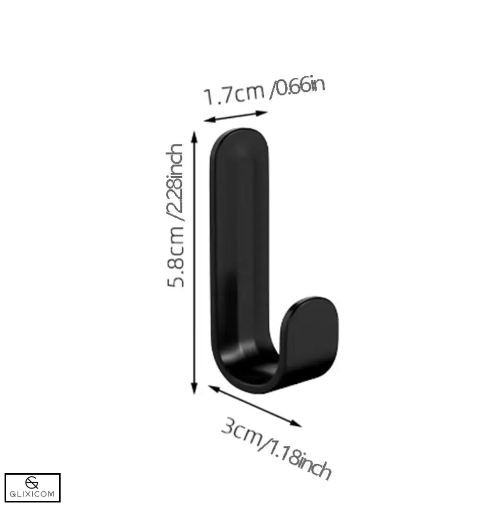 Cuier Autoadeziv din Otel Inoxidabil Multifunctional Tip Agatatoare Glixicom 6 Bucati Negru — imaginea 2