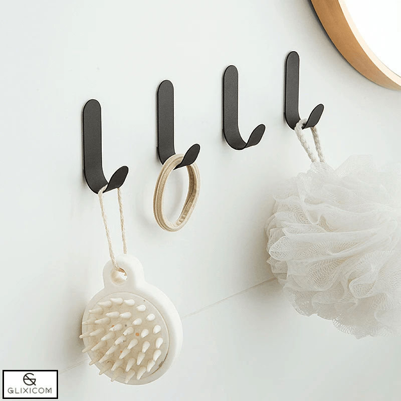 Cuier Autoadeziv din Otel Inoxidabil Multifunctional Tip Agatatoare Glixicom 6 Bucati Negru — imaginea 9