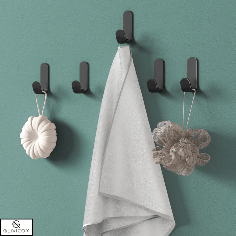 Cuier Autoadeziv din Otel Inoxidabil Multifunctional Tip Agatatoare Glixicom 6 Bucati Negru — imaginea 11