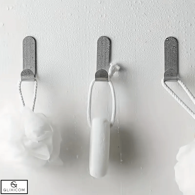 Cuier Autoadeziv din Otel Inoxidabil Multifunctional Tip Agatatoare Glixicom 6 Bucati Negru — imaginea 14