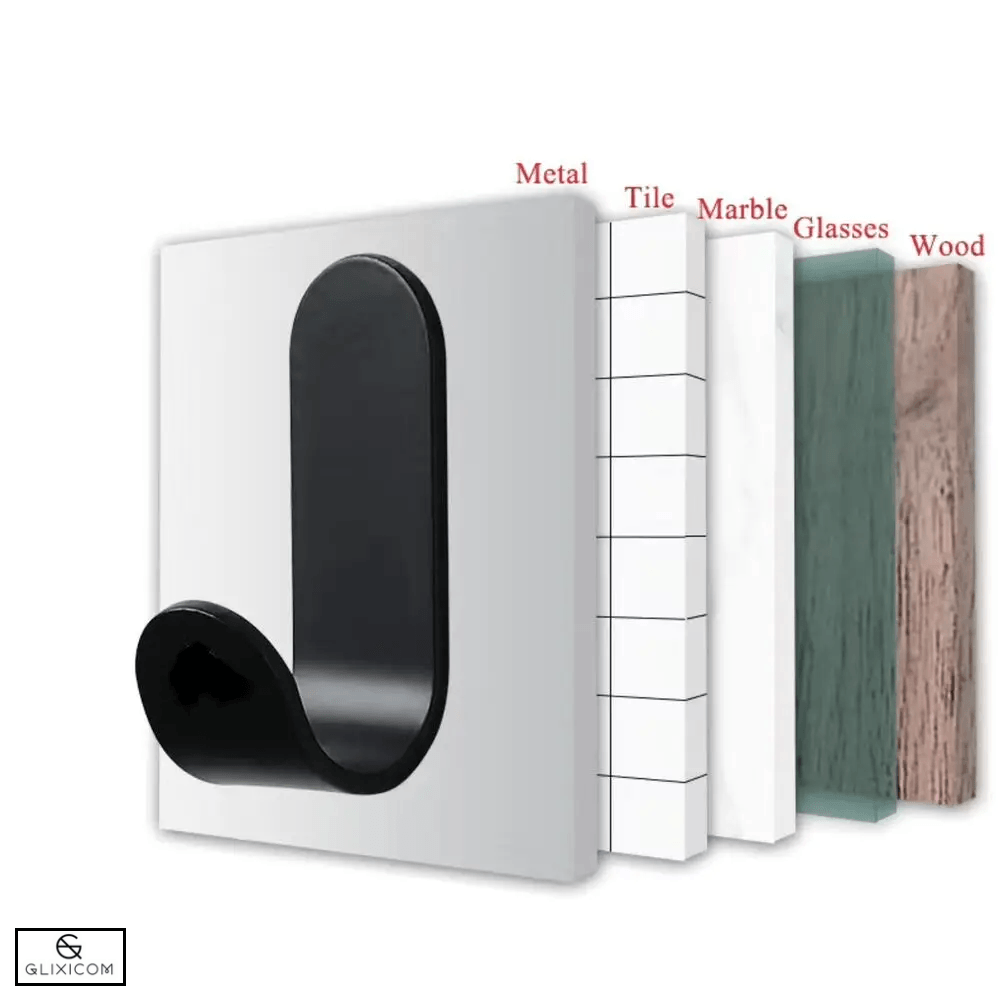 Cuier Autoadeziv din Otel Inoxidabil Multifunctional Tip Agatatoare Glixicom 6 Bucati Negru — imaginea 19