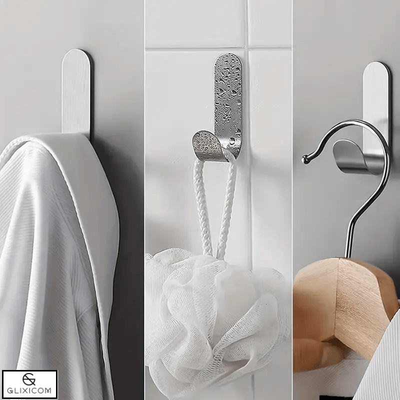 Cuier Autoadeziv din Otel Inoxidabil Multifunctional Tip Agatatoare Glixicom 6 Bucati Negru — imaginea 21