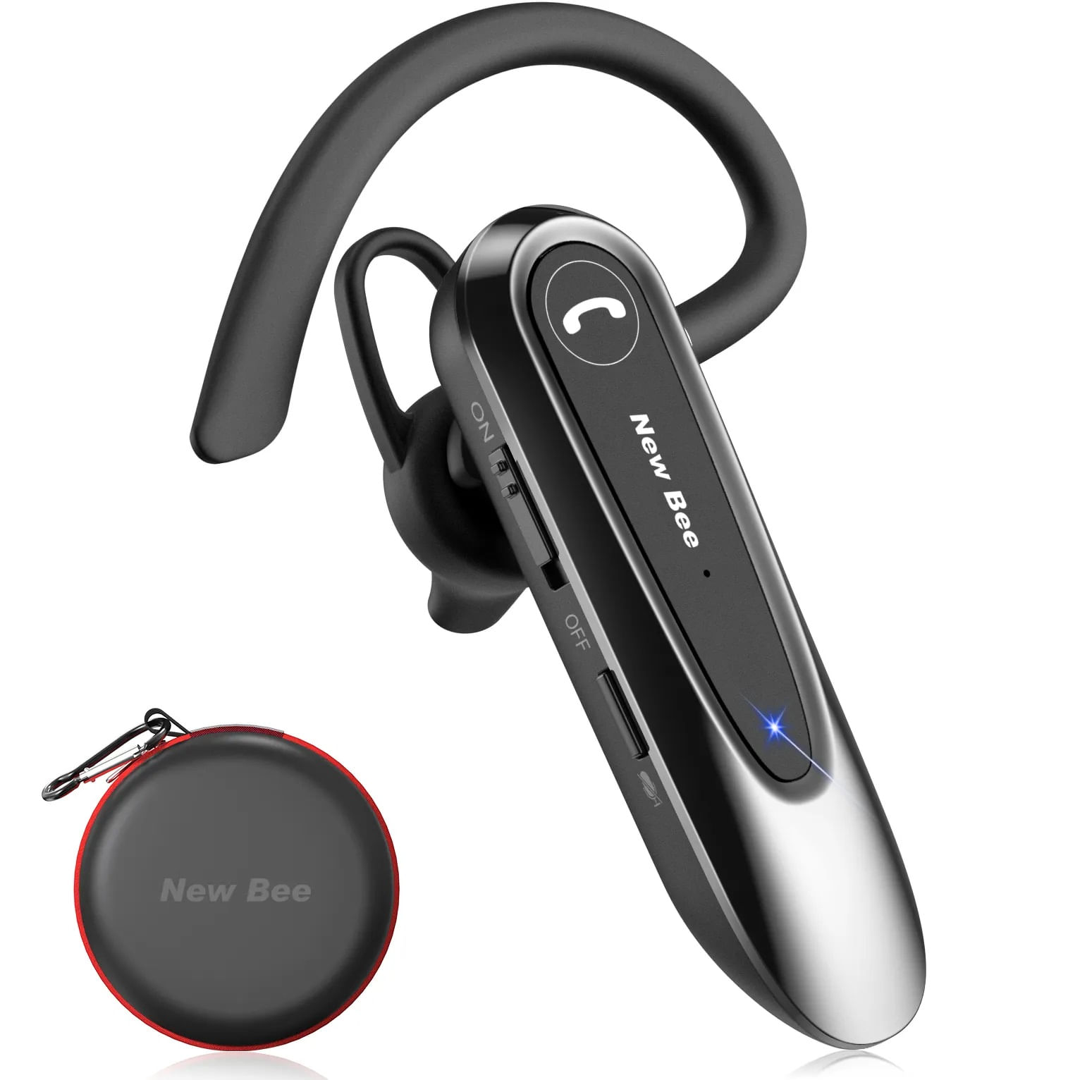 Casca Bluetooth 5.0, Multipoint, Compatibilitate iOS/Android, Sunet HD, Autonomie 24H, Noise Cancelling, Handsfree, Husa