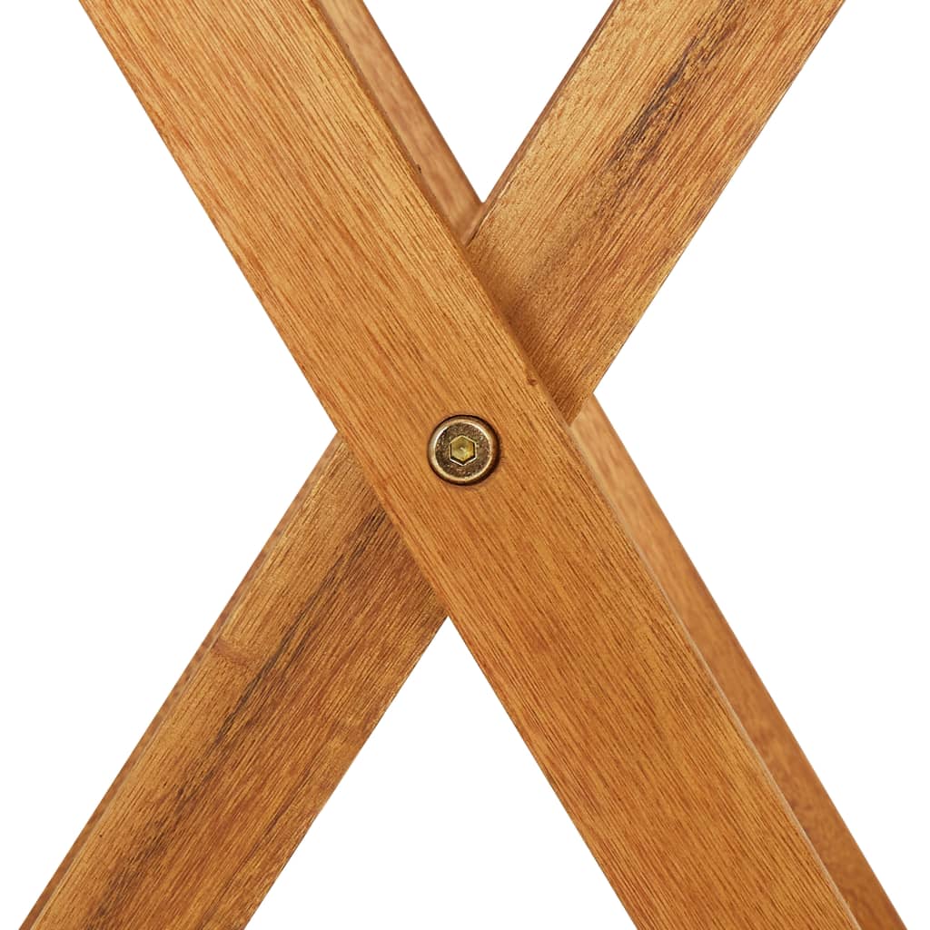 Set mobilier gradina, pliabil, 3 piese, lemn masiv acacia, mărime 70 cm, model without armrests, formă rotund — imaginea 6