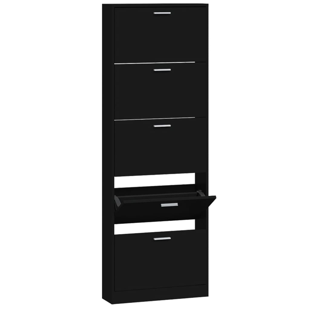 Pantofar, negru, 59x17x169 cm, lemn compozit