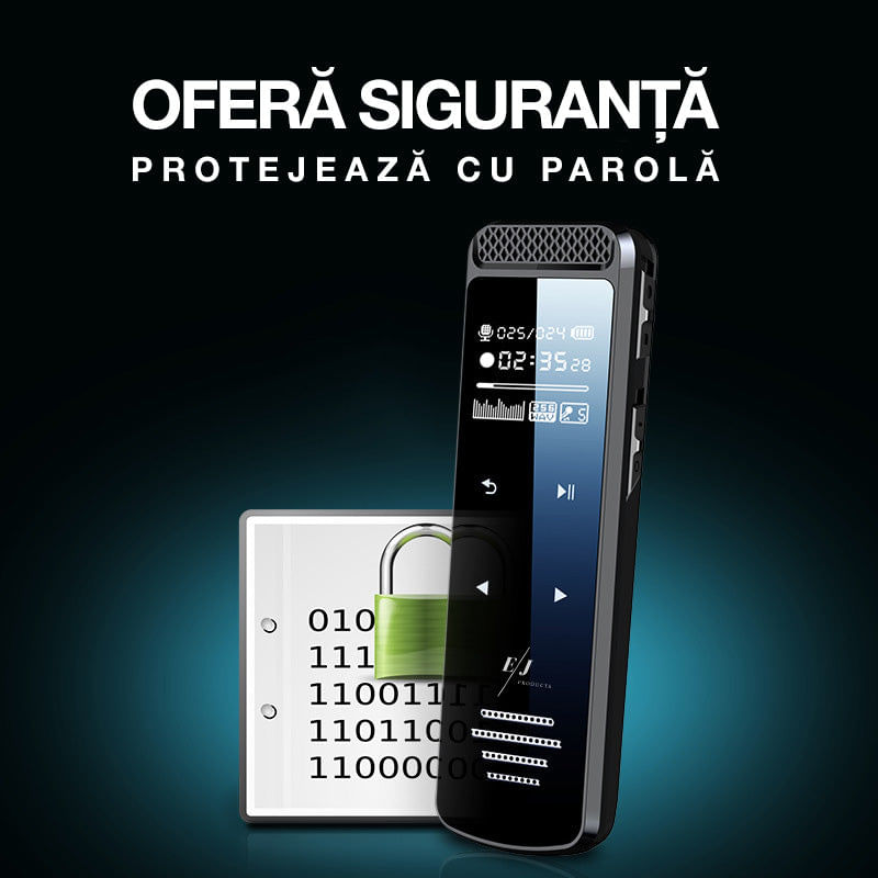 Reportofon profesional cu activare vocala, Q55, 8 GB, difuzor, MP3 - 1 | YEO