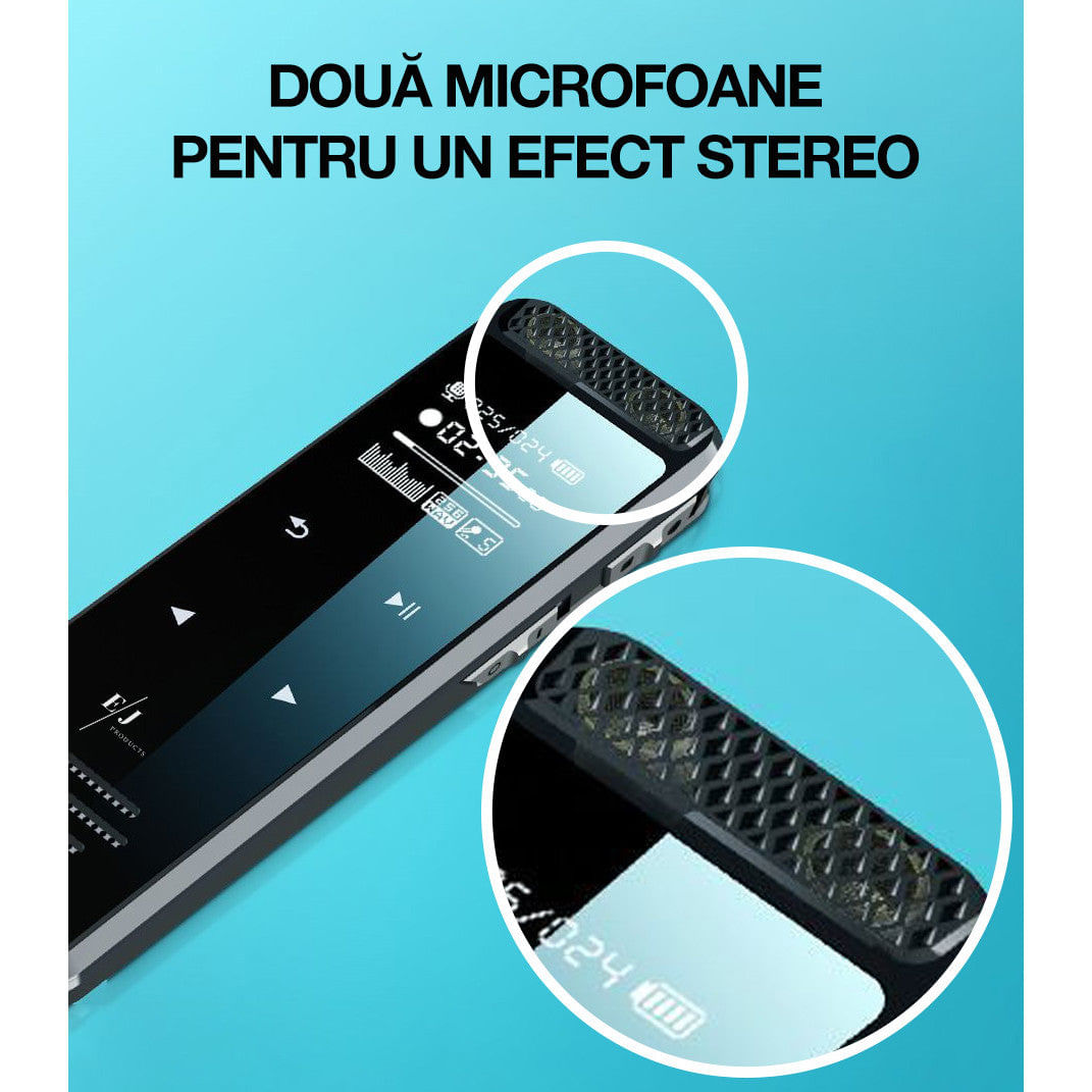 Reportofon profesional cu activare vocala, Q55, 8 GB, difuzor, MP3 - 2 | YEO